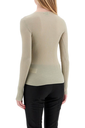 MRZ Slim Fit Ribbed Wool Crew Neck Sweater - Size S