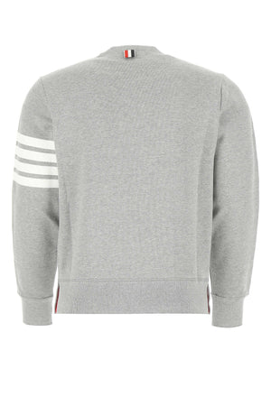 THOM BROWNE Melange Grey Cotton Sweatshirt - Stylish Fit for the Modern Man