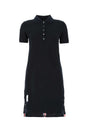 THOM BROWNE Midnight Blue Piquet Mini Polo Shirt Dress