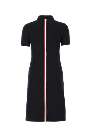 THOM BROWNE Midnight Blue Piquet Mini Polo Shirt Dress