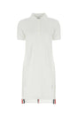 THOM BROWNE Chic White Piquet Polo Shirt Dress