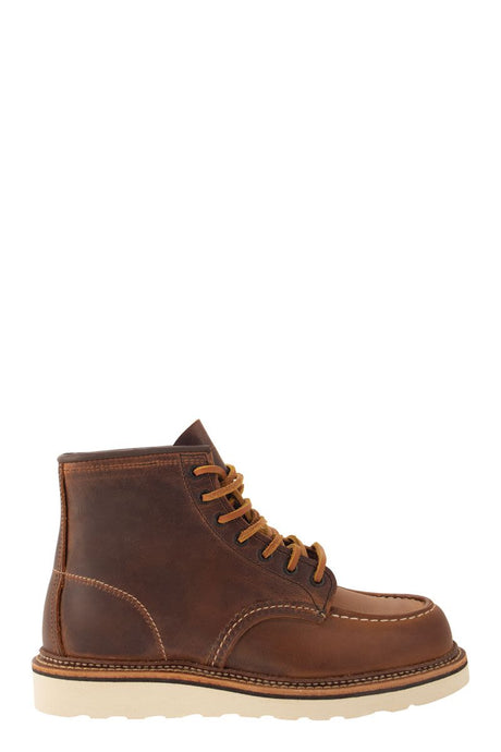 RED WING Men's Brown Leather Metal Eyelet Lace-Up Boots