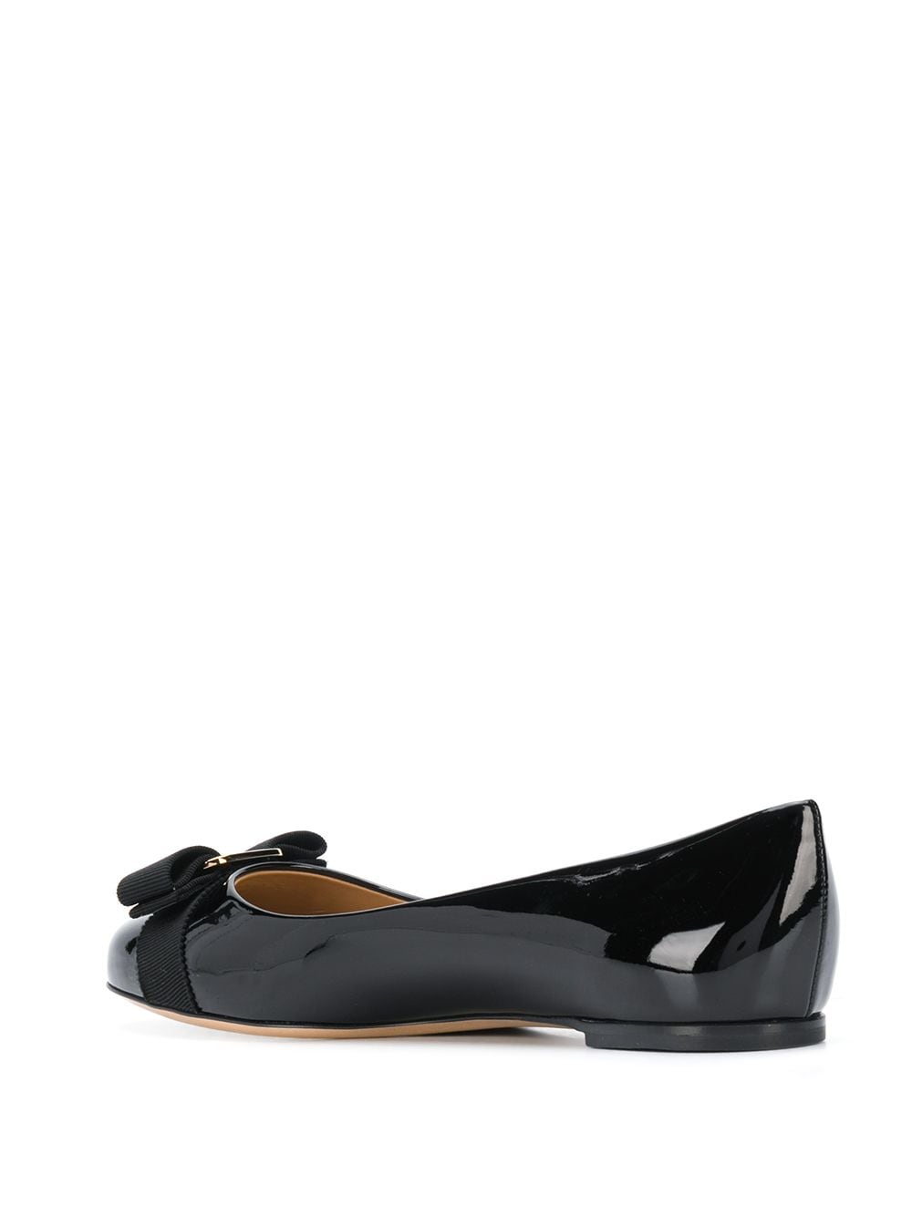 FERRAGAMO Elegant Leather Ballet Flats with Signature Bow Detail