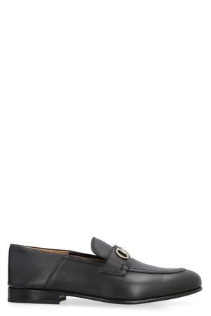 FERRAGAMO Black Leather Loafers for Women | Classic Logo Detail | SS23 Collection
