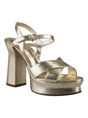 FERRAGAMO Gleaming Metallic Platform Sandals for Women