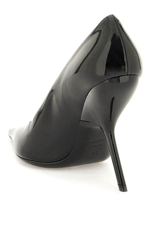Giày cao gót da bóng màu đen cổ điển cho phụ nữ