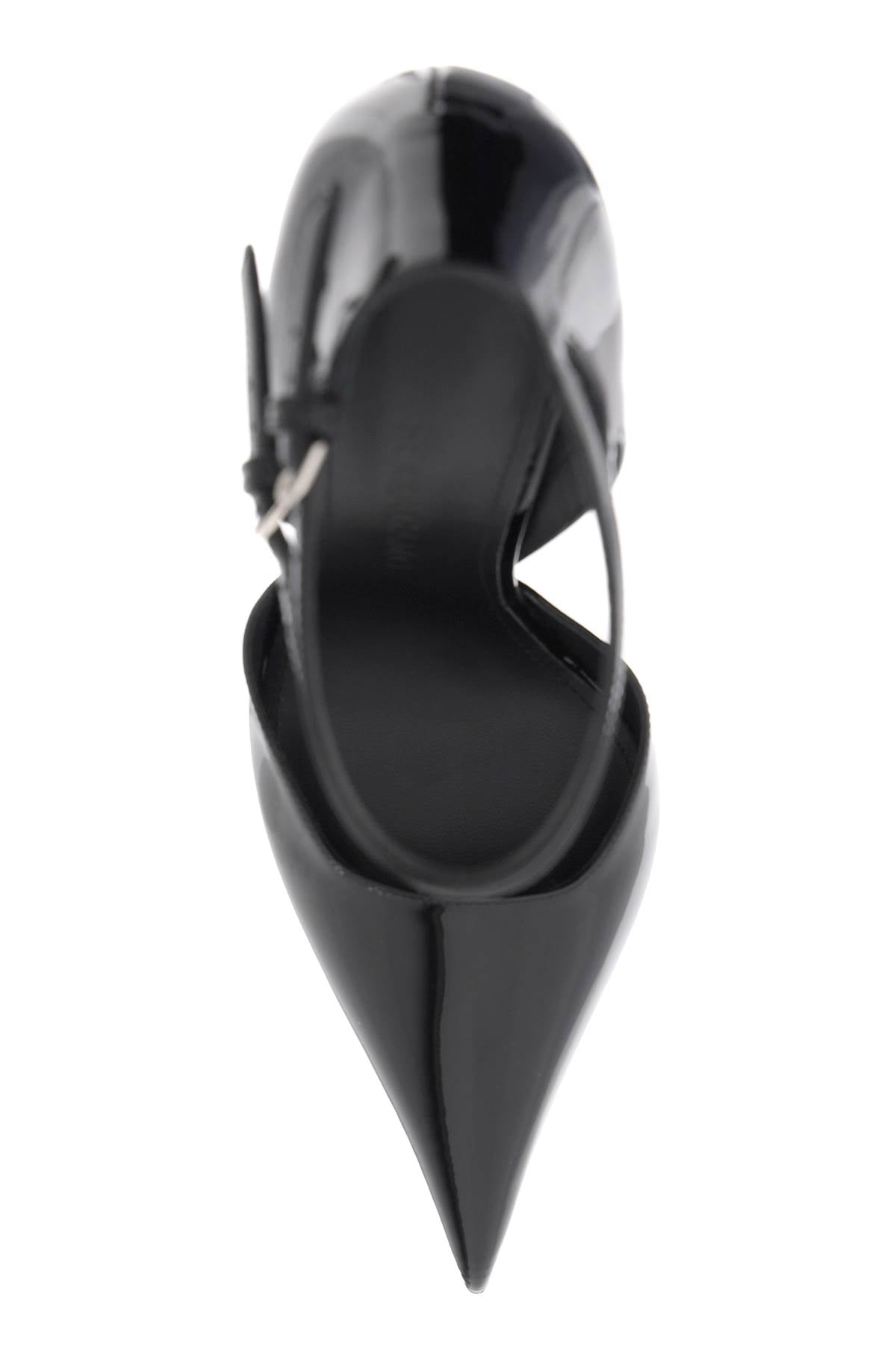 FERRAGAMO Sophisticated Black Patent Leather Sandals for Women with Adjustable Straps and Contoured Heels