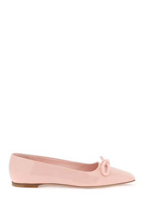 FERRAGAMO Elegant Pink Ballet Flats with Asymmetrical Bow for Women