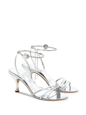 FERRAGAMO Chain Strap Sandals with Leather Footbed - Width C