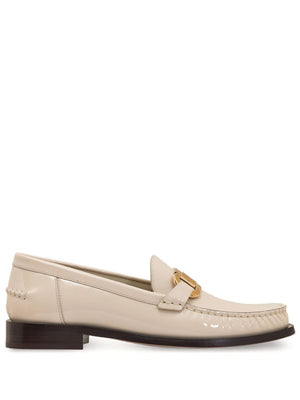 FERRAGAMO Patent Leather Loafers with Gold-Tone Hardware