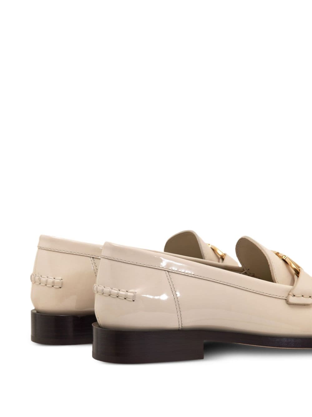 FERRAGAMO Patent Leather Loafers with Gold-Tone Hardware