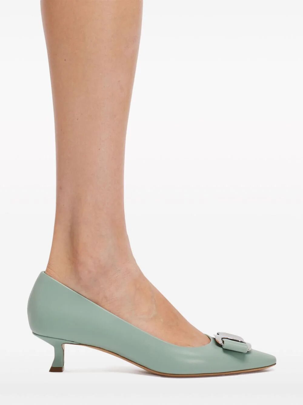 FERRAGAMO Green Pointed Toe Pumps for Women