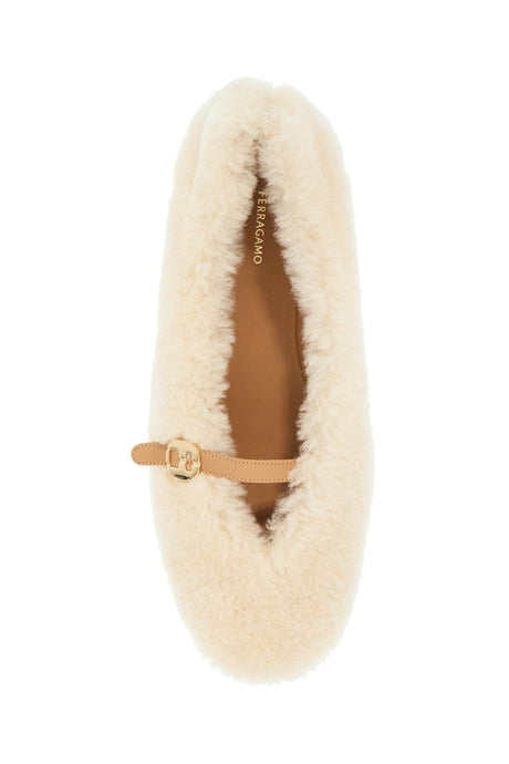 FERRAGAMO Shearling Ballet Flats for Women