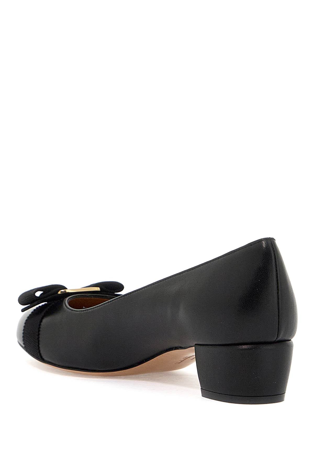 FERRAGAMO Elegant Bow Pumps | Classic Black Leather Sandals for Women | FW24 Collection