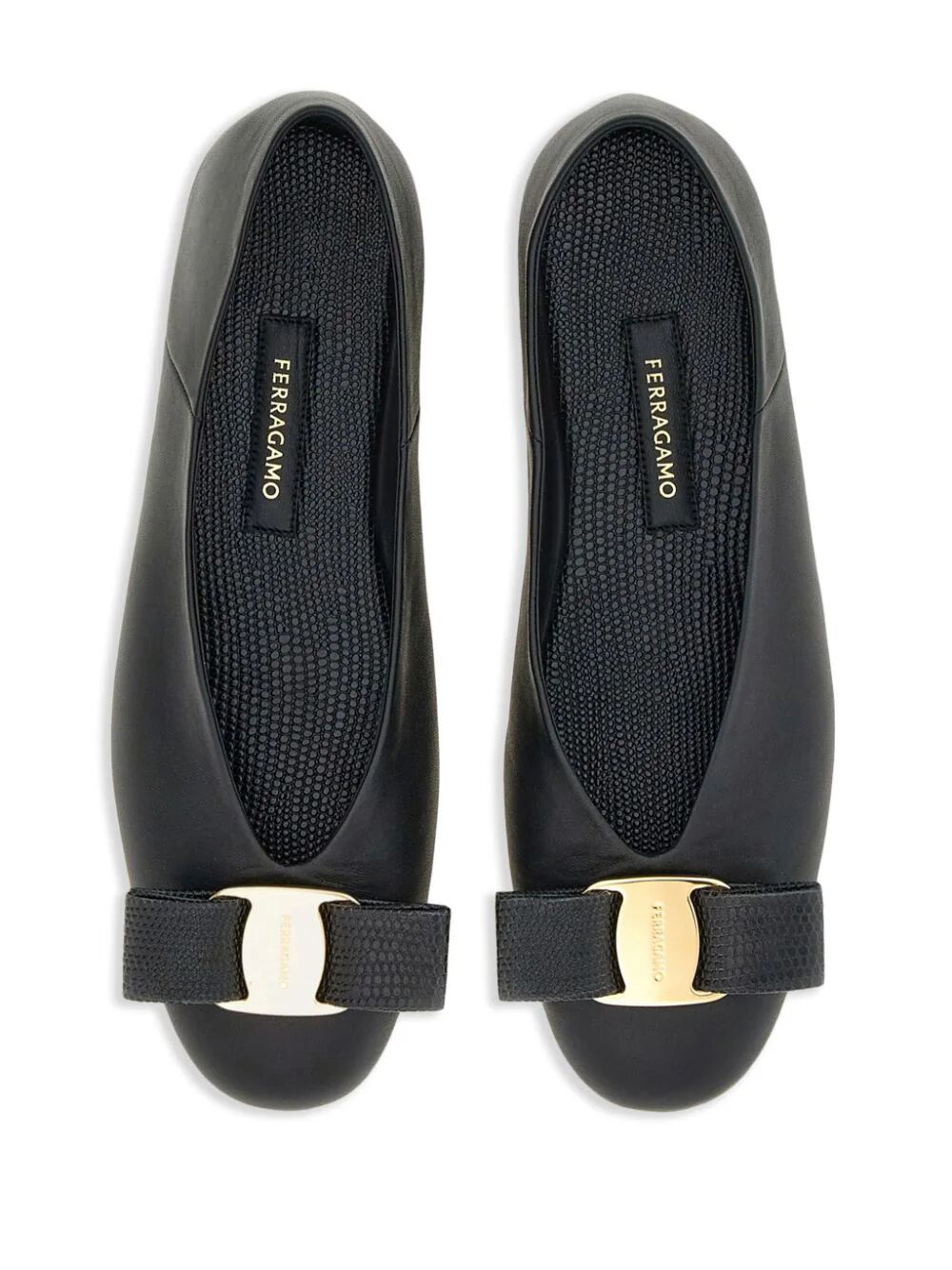 FERRAGAMO Stylish Black Ballet Flats for Women