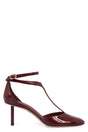 Ferragamo Patent Leather T-Strap Pumps with Adjustable Ankle Strap