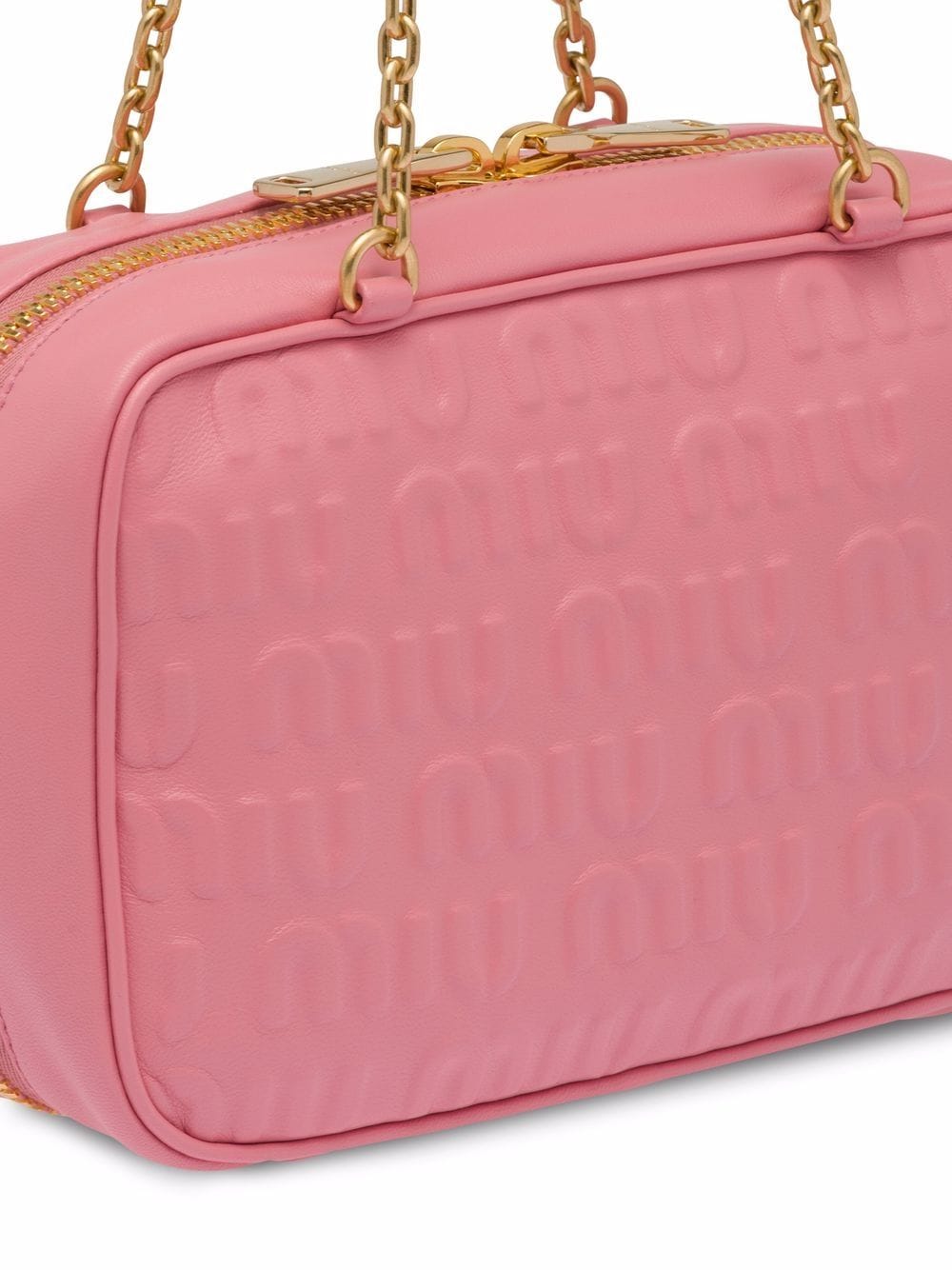 MIUMIU Premium Leather Logo All-Over Mini Shoulder Bag