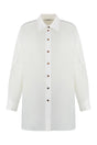 PHILOSOPHY DI LORENZO SERAFINI White Cotton Blend Shirt with Rounded Hem for Women