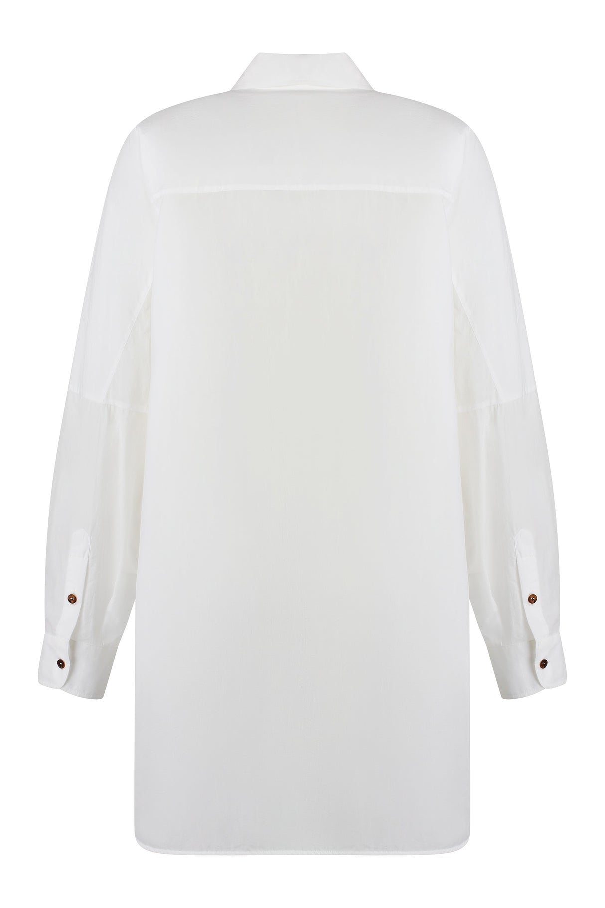 PHILOSOPHY DI LORENZO SERAFINI White Cotton Blend Shirt with Rounded Hem for Women