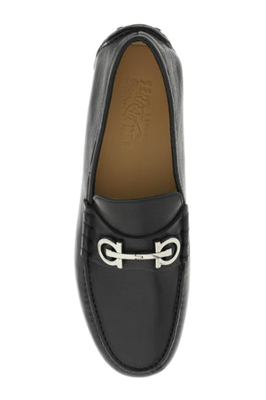 FERRAGAMO Gancini Hook Loafers for Men in Black Calfskin - FW23 Collection