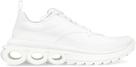 FERRAGAMO Men's White Fabric Low-Top Sneaker