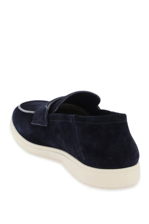 Giày Moccasins Blue Suede với Chi tiết Gancini Hook dành cho Nam