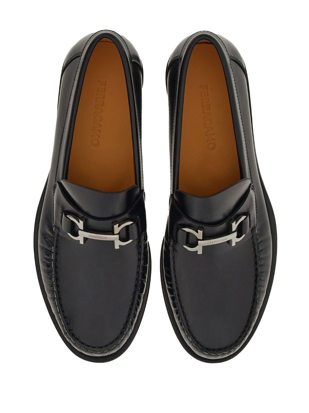 FERRAGAMO Elegant British Gancini Hook Loafers