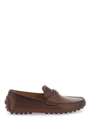 FERRAGAMO Genuine Calf Leather Gancini Hook Loafers for Men in Brown