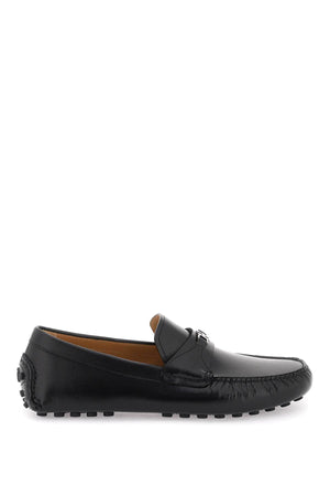 FERRAGAMO Men's Black Gancini Hook Loafers for SS24