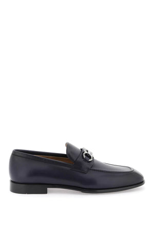 FERRAGAMO Navy Gancini Hook Loafers for Men