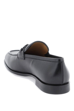 FERRAGAMO Men's Black Gancini Hook Loafers