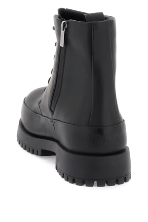 FERRAGAMO Men's Black Combat Boots for SS24 Season