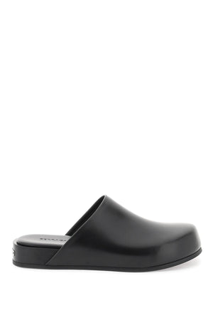 FERRAGAMO Men's Black Leather Clogs for SS24