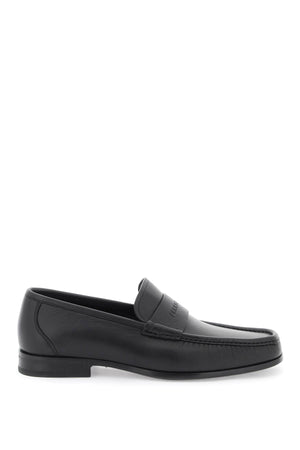 FERRAGAMO Classic Black Leather Moccasins for Men