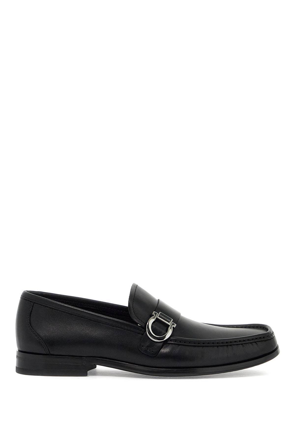 FERRAGAMO Timeless Black Leather Loafers for Men