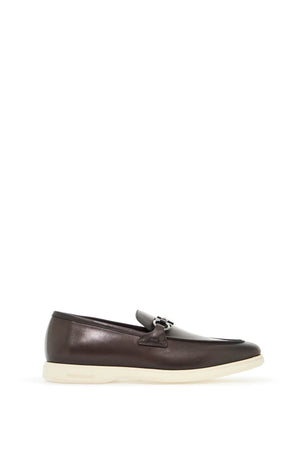 Ferragamo Casual Leather Loafers with Gancini Detail