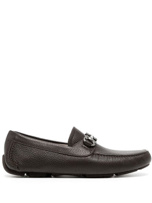 FERRAGAMO Leather Horsebit Driver Loafers