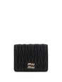 MIUMIU Mini Matelassé Nappa Leather Wallet with Snap Closure (8.5 x 11.2 cm)