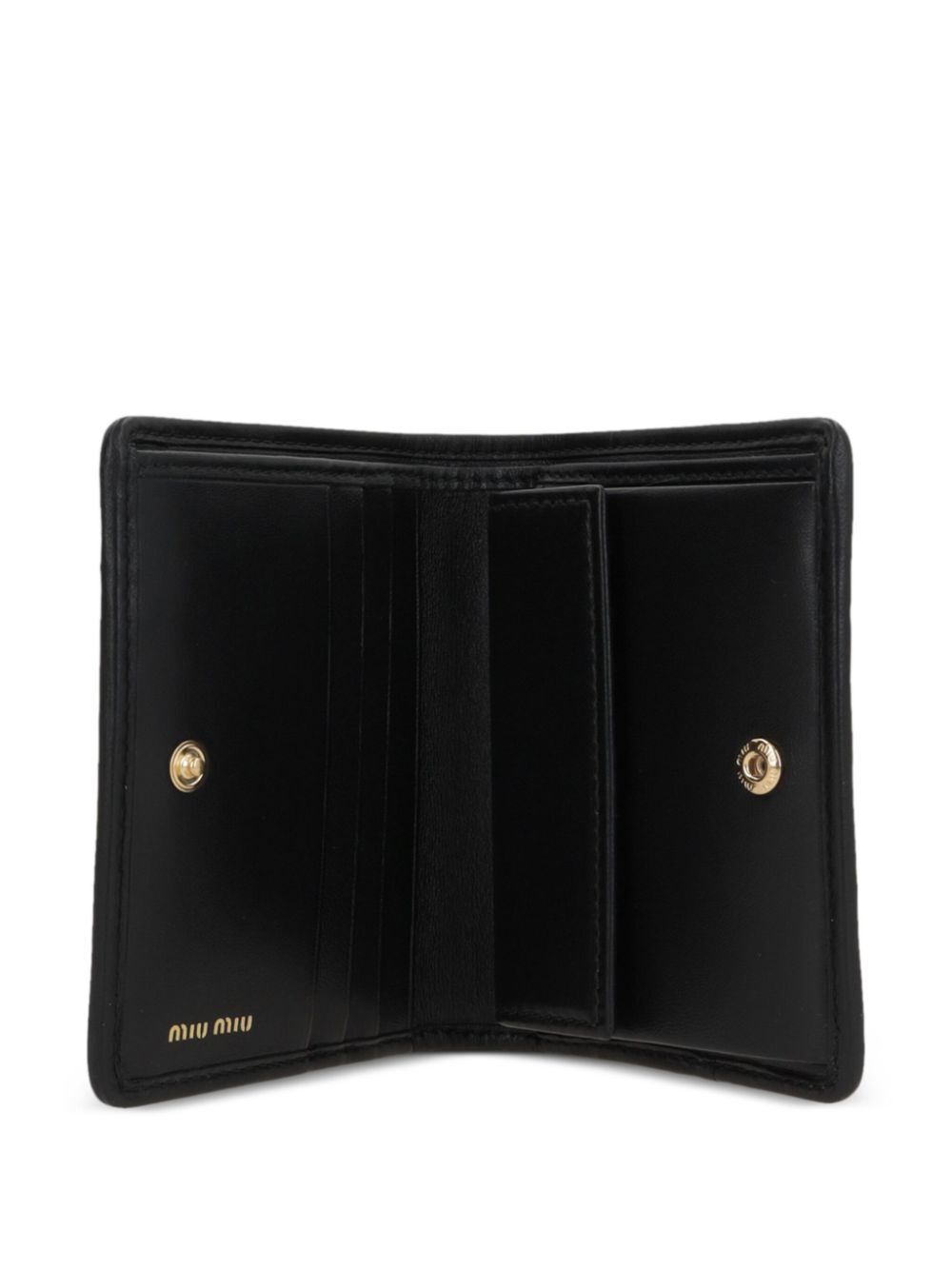 MIUMIU Mini Matelassé Nappa Leather Wallet with Snap Closure (8.5 x 11.2 cm)