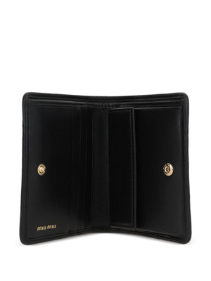 MIUMIU Mini Matelassé Nappa Leather Wallet with Snap Closure (8.5 x 11.2 cm)