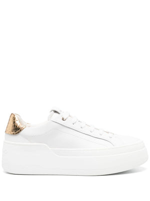 FERRAGAMO White Leather Platform Sneakers for Women