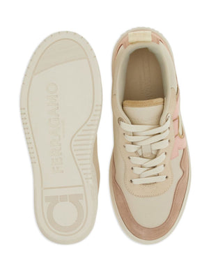 FERRAGAMO Chic Leather Gancini Hook Sneakers for Women