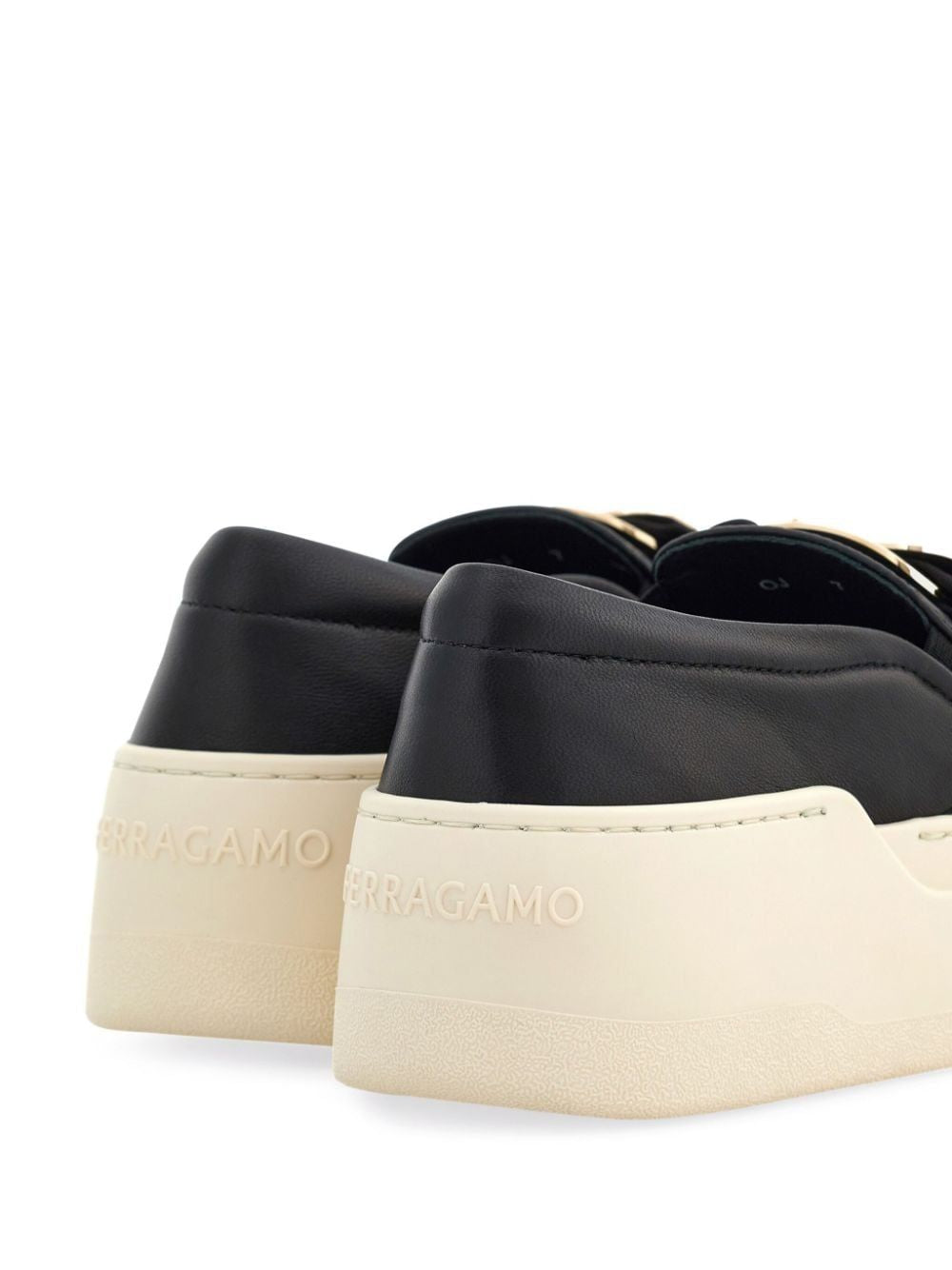 FERRAGAMO Crystal Platform Leather Sneakers