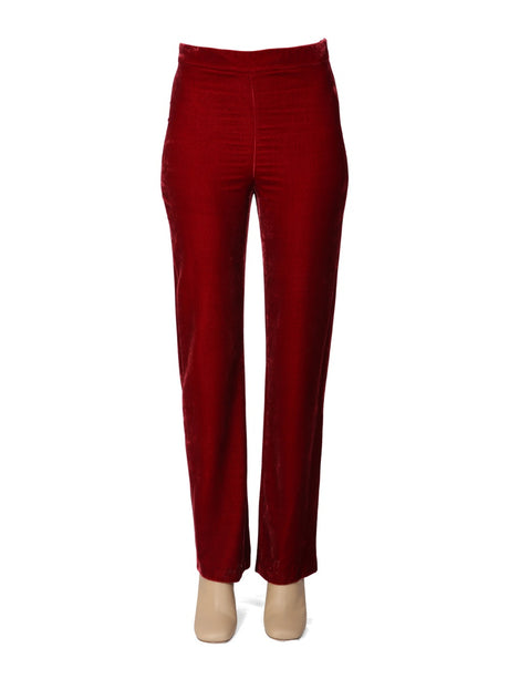 BOUTIQUE MOSCHINO Velvet Pants with Concealed Side Zipper Closure