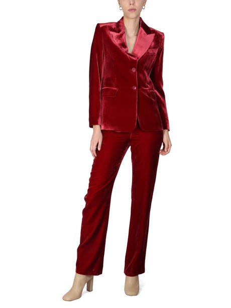 BOUTIQUE MOSCHINO Velvet Pants with Concealed Side Zipper Closure