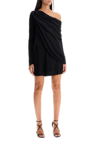 GIUSEPPE DI MORABITO Fluid Gathered Long Sleeve Mini Dress