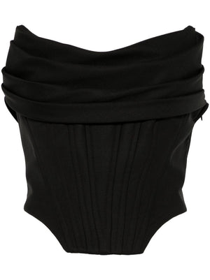 GIUSEPPE DI MORABITO Strapless Black Bustier-Style Mini Top