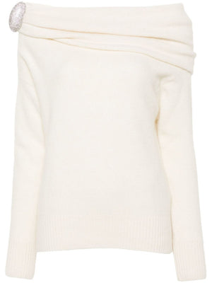 GIUSEPPE DI MORABITO Cozy White Alpaca-Merino Sweater