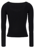 GIUSEPPE DI MORABITO Elegant Black Merino Wool Sweater with Crystal Details