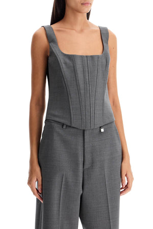 GIUSEPPE DI MORABITO Sleeveless Corset Top with Square Neckline for Women